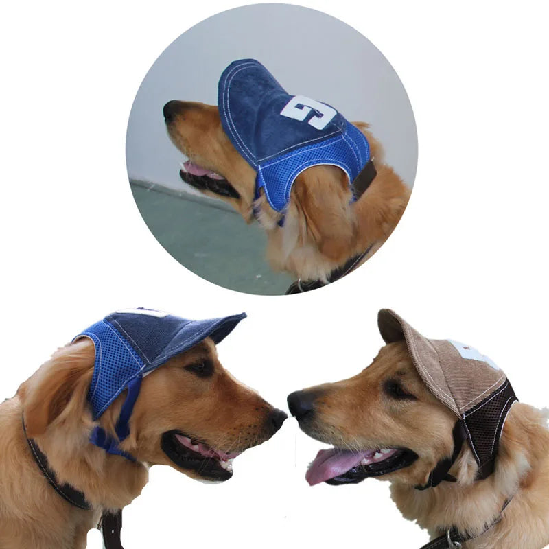 Pet Dog Outdoor Cap Cool Denim Hat Summer Sun Protection Cap for Small Medium Large Dog Doggy