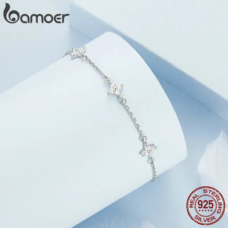 Sterling Silver Flower Bracelet – Elegance in Bloom!