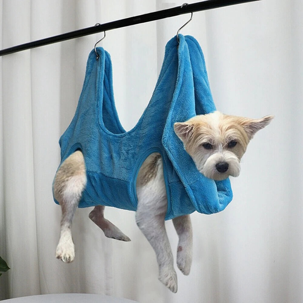 Pet Grooming Hammock with Adjustable Straps, Double-Sided Resting Pad for Bathing, Drying & Nail Clipping