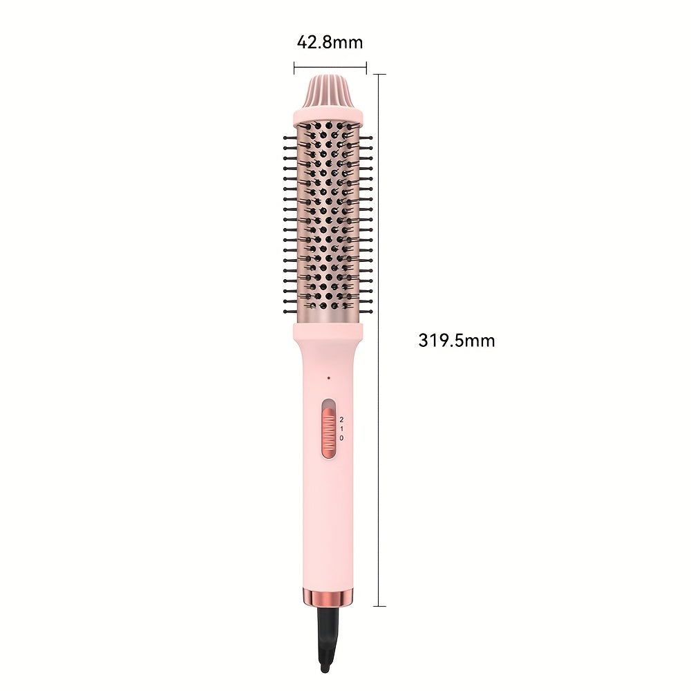 Professional 3-in-1 Hair Straightener, Curling Iron & Round Brush with Temperature Control & Heat Protection, 220-240V, EU Plug, Suitable for Dry Hair, Women'S Holiday Gift