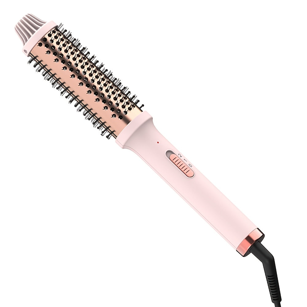 Professional 3-in-1 Hair Straightener, Curling Iron & Round Brush with Temperature Control & Heat Protection, 220-240V, EU Plug, Suitable for Dry Hair, Women'S Holiday Gift