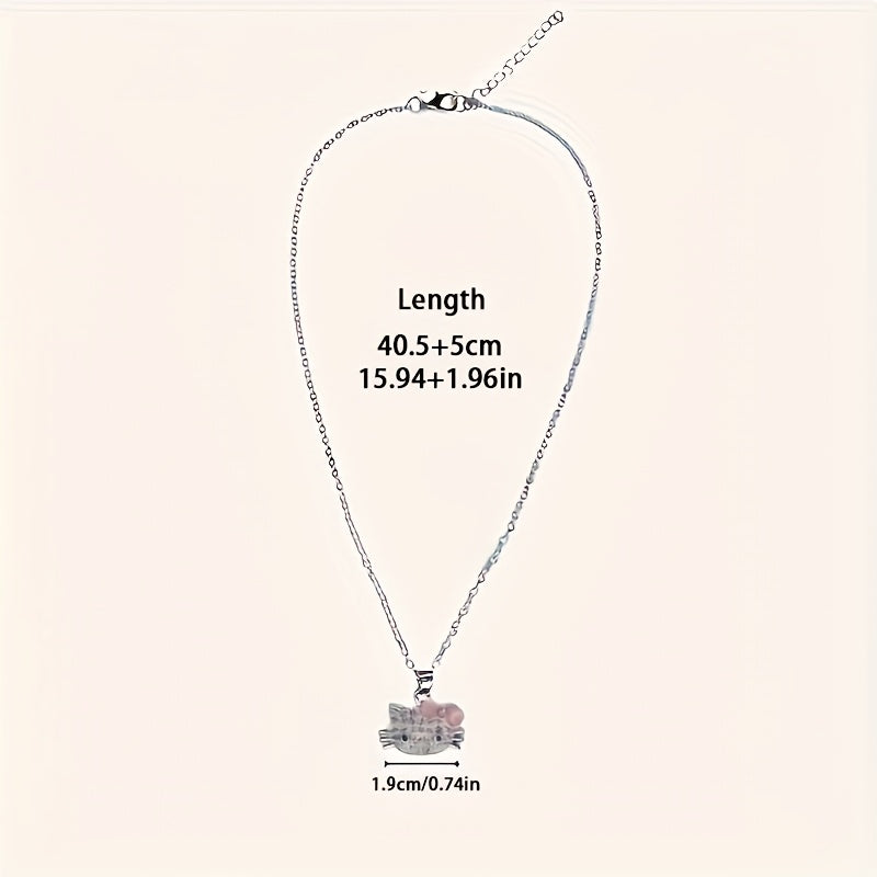 🎀 3pcs Hello Kitty Jewelry Set 💖 | Cute Necklace, Earrings & Ring – Perfect Gift for 🎁 New Year, Valentine’s & Birthdays!