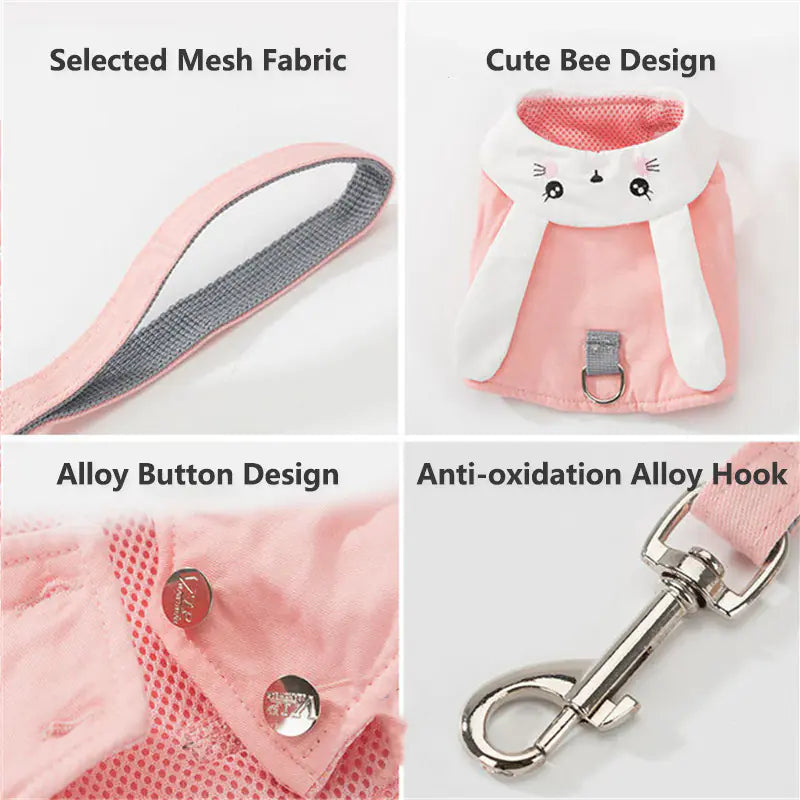 Pet Harness and Leash for Small Dogs and Cats
