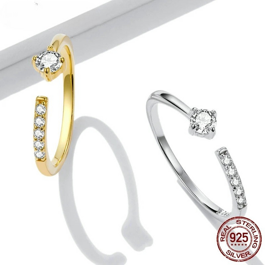 💍 WOSTU 925 Sterling Silver Zircon Engagement Ring – Adjustable & Timeless! ✨