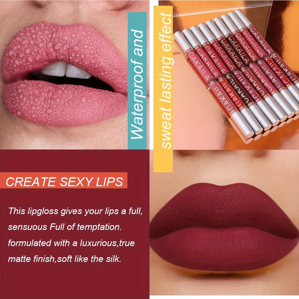 💋 CAKAILA 10-Piece Matte Liquid Lipstick Set | Long-Lasting, Waterproof, Non-Stick, Velvet Finish – Red Shades for All Skin Types