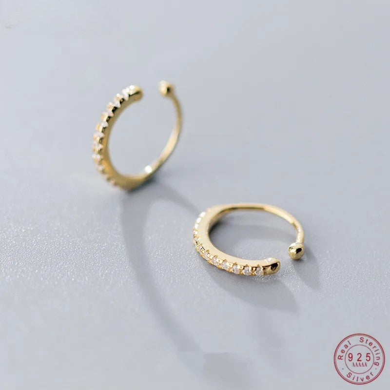 🔥 WANTME Sterling Silver Punk Ear Cuffs – Edgy Elegance Without Piercing!