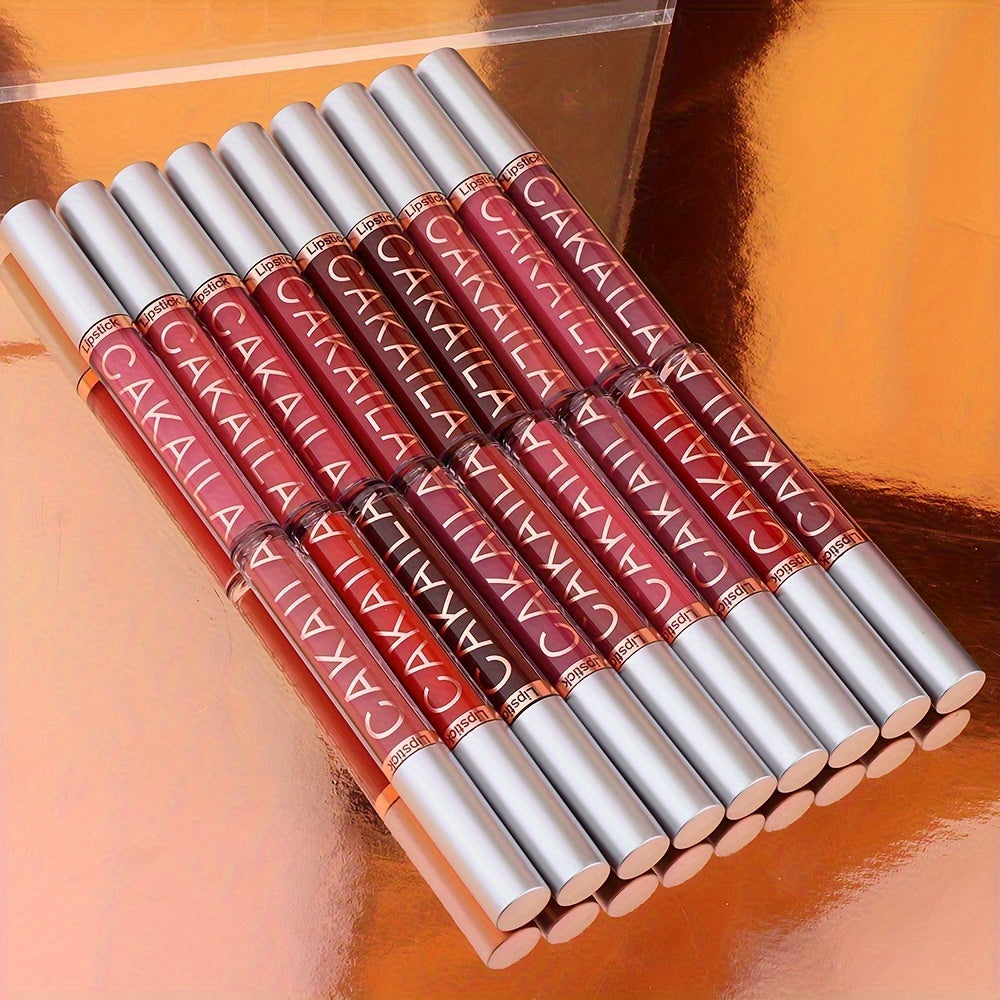 💋 CAKAILA 10-Piece Matte Liquid Lipstick Set | Long-Lasting, Waterproof, Non-Stick, Velvet Finish – Red Shades for All Skin Types