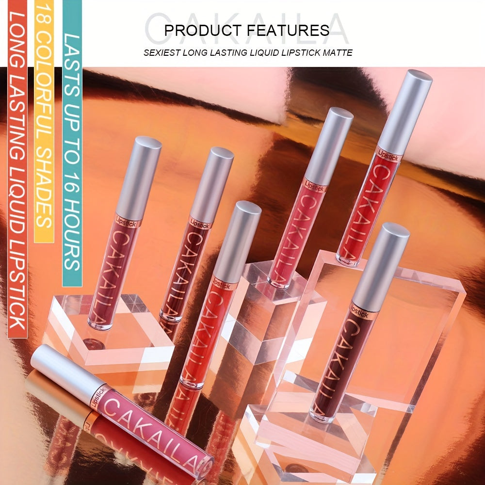 💋 CAKAILA 10-Piece Matte Liquid Lipstick Set | Long-Lasting, Waterproof, Non-Stick, Velvet Finish – Red Shades for All Skin Types