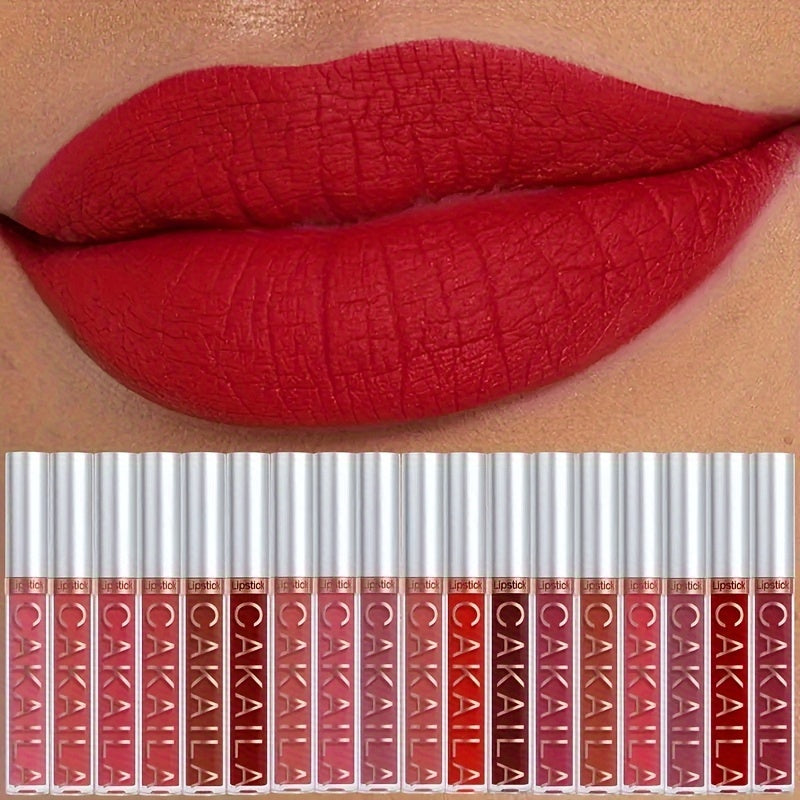💋 CAKAILA 10-Piece Matte Liquid Lipstick Set | Long-Lasting, Waterproof, Non-Stick, Velvet Finish – Red Shades for All Skin Types