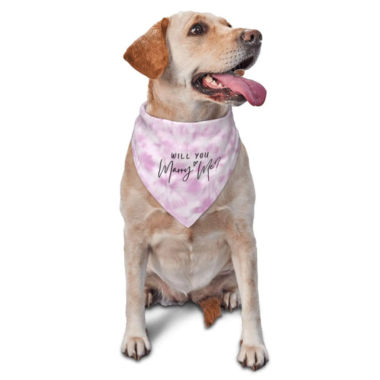 vercosee Will You Marry Me? Wedding EngagementAnnouncementMarriage Proposal Dog Bandana Pet Accessories for Dog LoversWedding Photo Props Accessories (Pink)