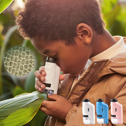 Kid's Portable Pocket Microscope with Adjustable 60-120x zoom