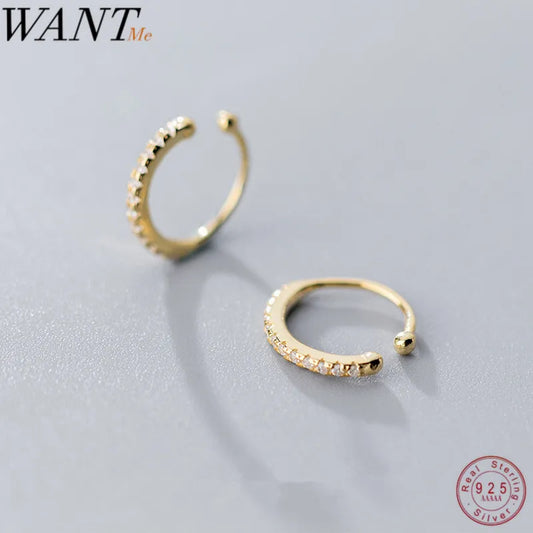 🔥 WANTME Sterling Silver Punk Ear Cuffs – Edgy Elegance Without Piercing!