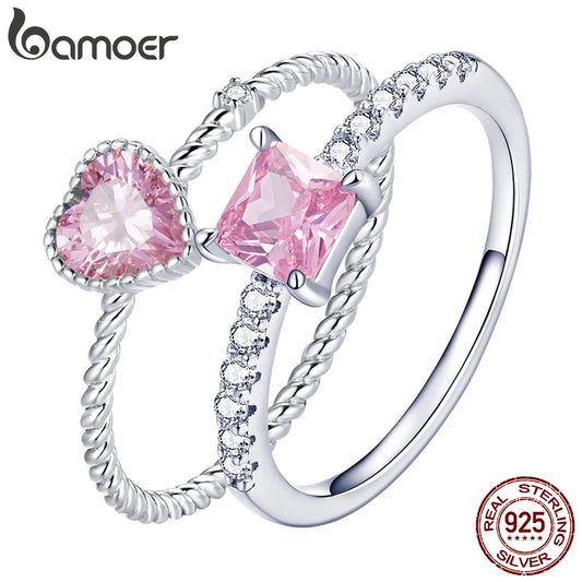 🔥  925 Sterling Silver Pink CZ Love Ring – Dainty & Romantic! 💖