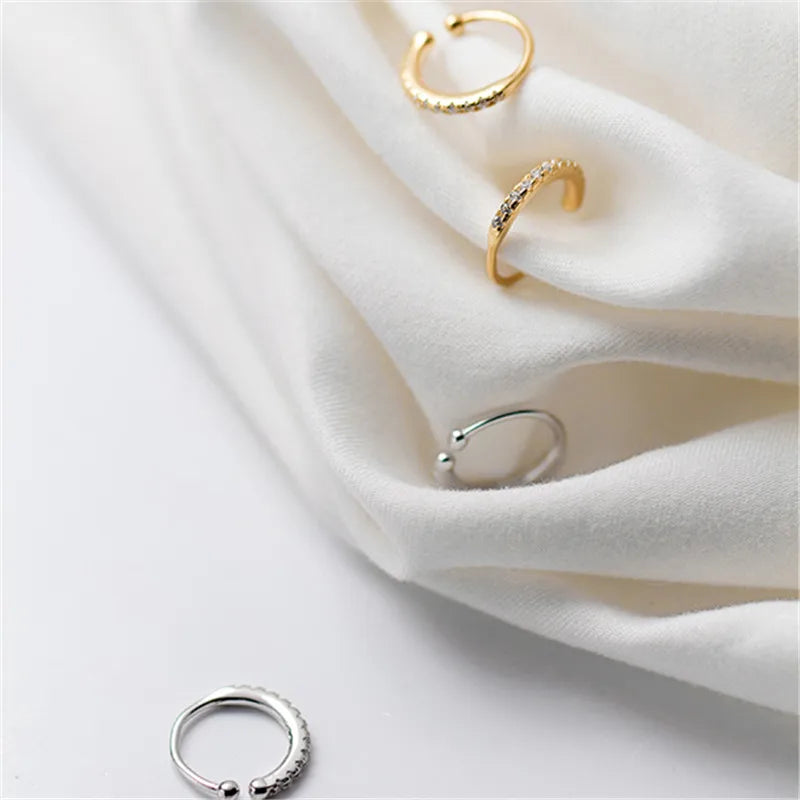 🔥 WANTME Sterling Silver Punk Ear Cuffs – Edgy Elegance Without Piercing!