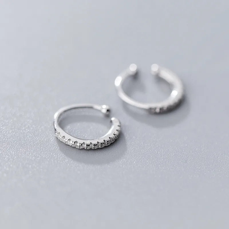 🔥 WANTME Sterling Silver Punk Ear Cuffs – Edgy Elegance Without Piercing!