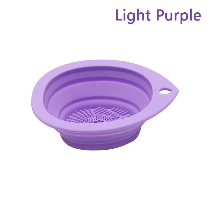 💄✨ Foldable Silicone Brush Cleaner – Soft Scrubber Bowl for Makeup & Eyeshadow Brushes 🧼🪄