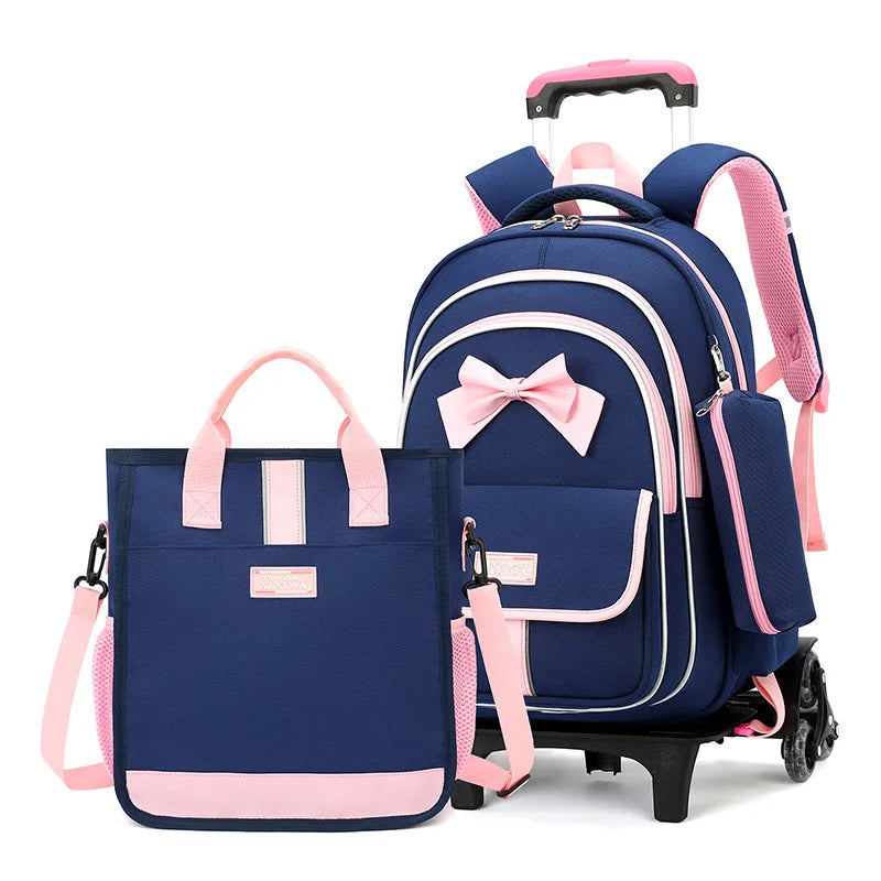 🎒🛞 Kids Wheeled School Backpack – Practical & Easy-to-Carry Design for Boys & Girls! ✏️🎉