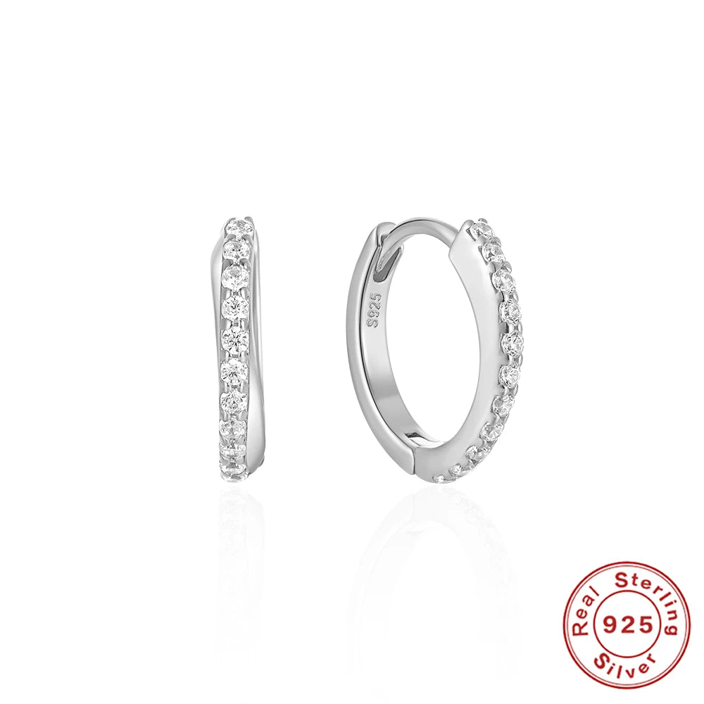 ✨ CANNER 925 Silver Hoop Earrings – Timeless Elegance with White Zircon! 💎
