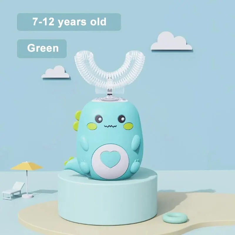 🦷 Kids' 360° U-Shaped Electric Toothbrush – 1-Minute Full Mouth Clean!