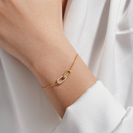 👑 CANNER 925 Sterling Silver Marquise Crown Bracelet - Regal Minimalism