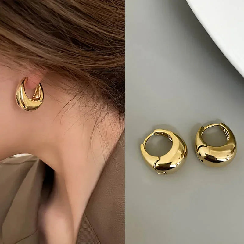 ✨ Bold & Timeless – Stainless Steel Chunky Hoop Earrings! ✨