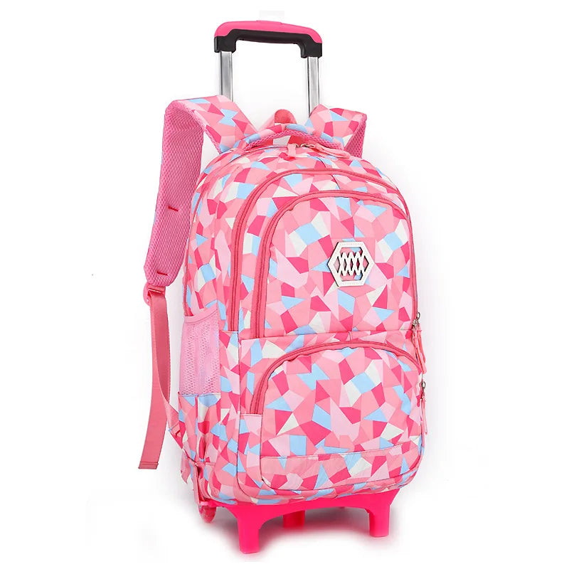 🛞🎒 Girls' Trolley Backpack – School & Travel with Ease and Style! ✨💼