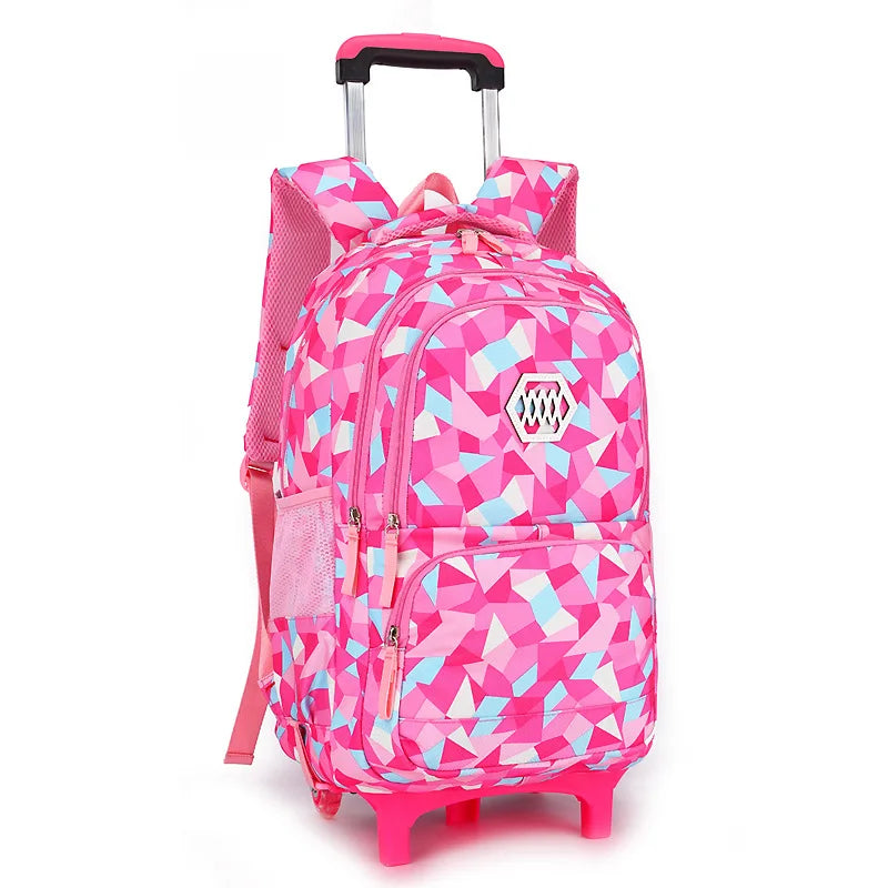 🛞🎒 Girls' Trolley Backpack – School & Travel with Ease and Style! ✨💼