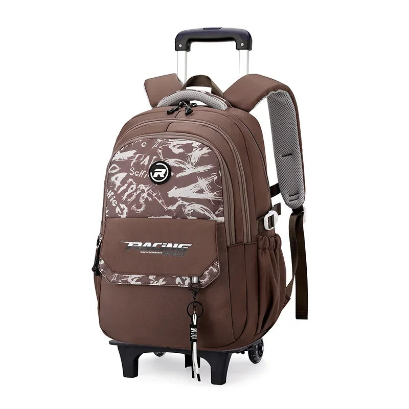 🎒🛞 Wheeled School Backpack – 2-in-1 Pull & Carry Bag for Boys 🚸 Perfect for School & Travel!