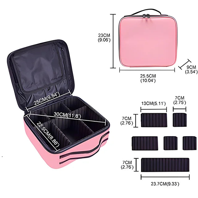 💖👜 New Waterproof Travel Makeup Bag – Embroidered Cosmetic Case & Brush Organizer ✨💄