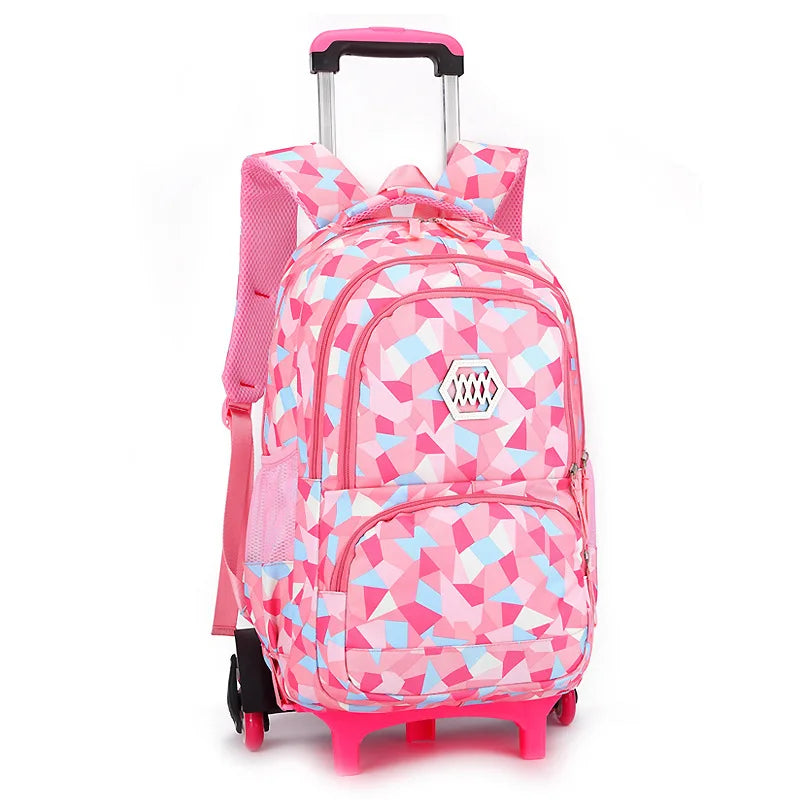 🛞🎒 Girls' Trolley Backpack – School & Travel with Ease and Style! ✨💼