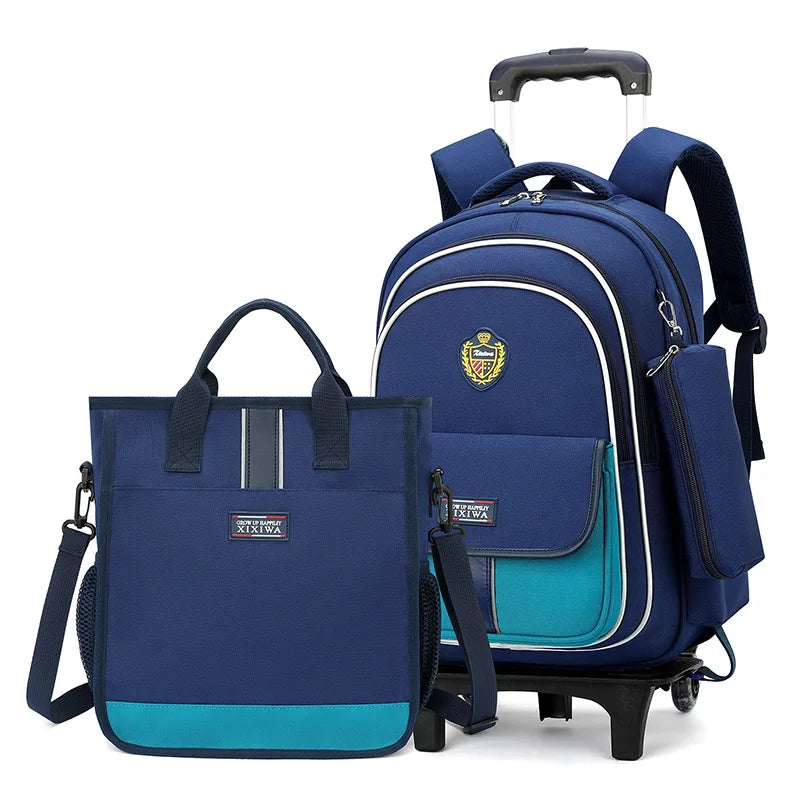 🎒🛞 Kids Wheeled School Backpack – Practical & Easy-to-Carry Design for Boys & Girls! ✏️🎉