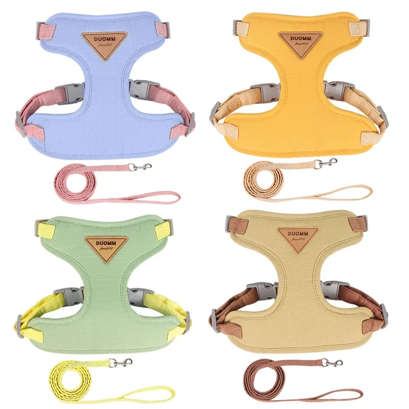 "🐾💨 Breathable Puppy Harness & Leash – Perfect Fit for Small to Medium Pets! 🐶🐱🎀"