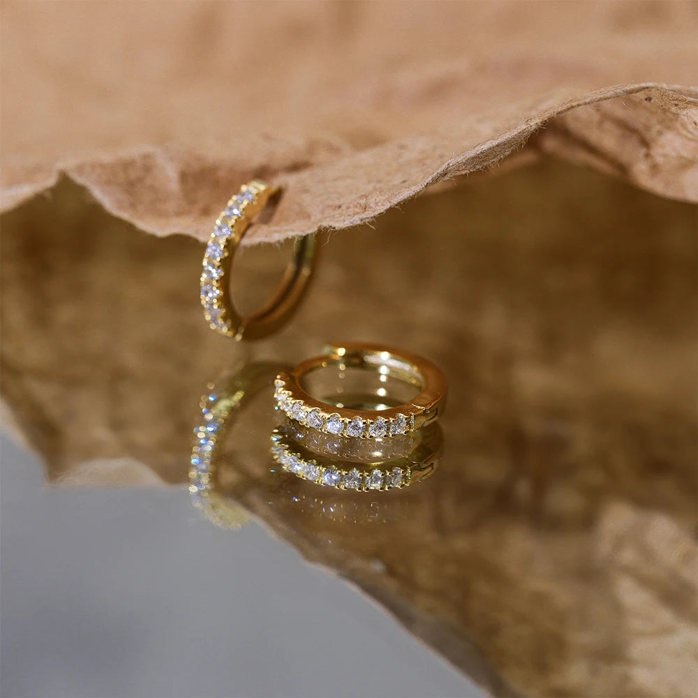 ✨ CANNER 925 Silver Hoop Earrings – Timeless Elegance with White Zircon! 💎