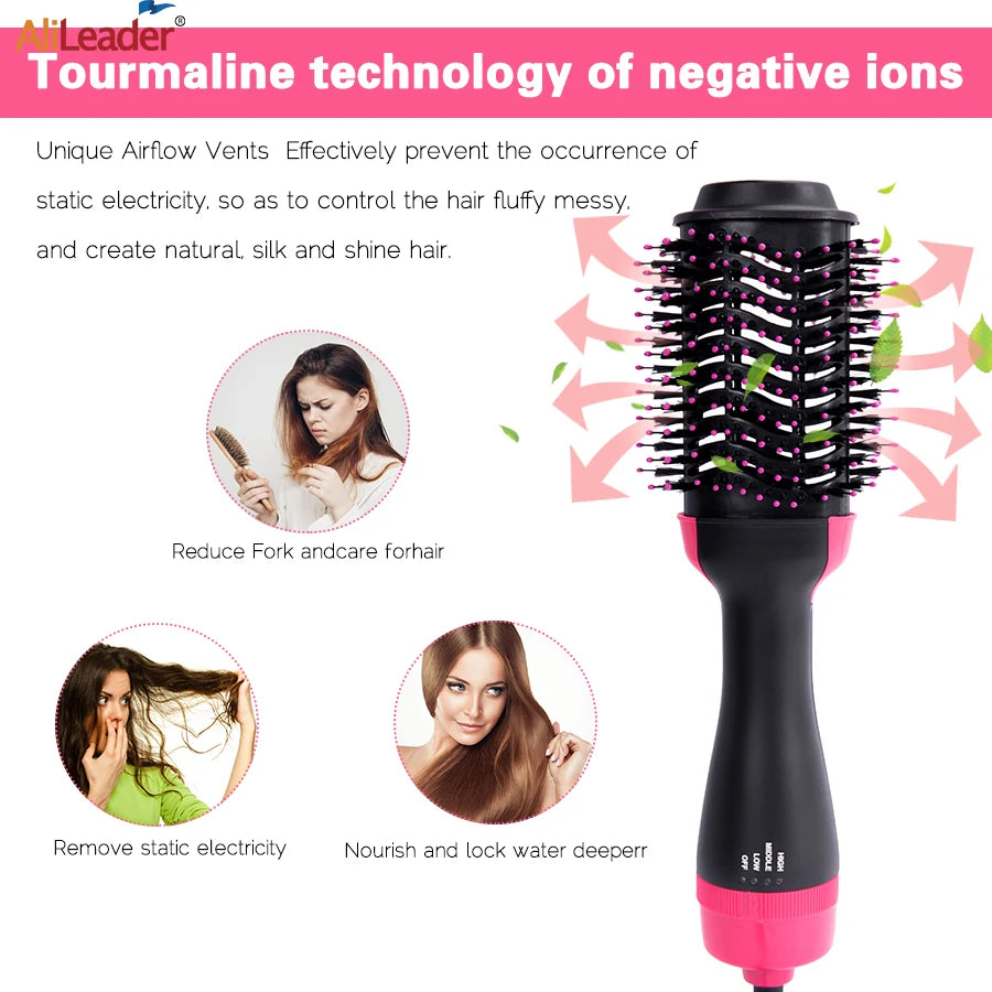 💁‍♀️ 4-in-1 Hair Dryer Brush | Dryer, Straightener, Curler & Volumizer – One-Step Hot Air Styler ✨