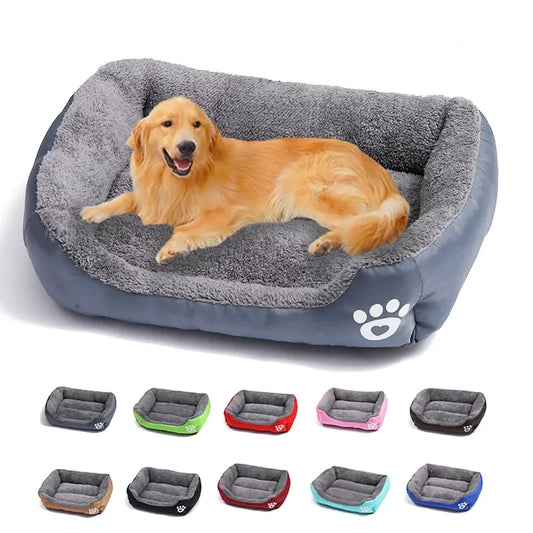 "🛏️🐶 Plush Large Dog Bed – Waterproof, Washable & Cozy for All Seasons! 🐱✨🐾"