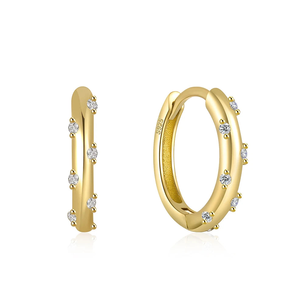 ✨ CANNER 925 Silver Hoop Earrings – Timeless Elegance with White Zircon! 💎