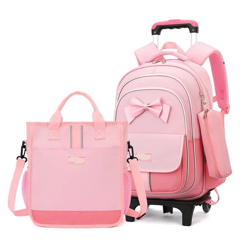 🎒🛞 Kids Wheeled School Backpack – Practical & Easy-to-Carry Design for Boys & Girls! ✏️🎉