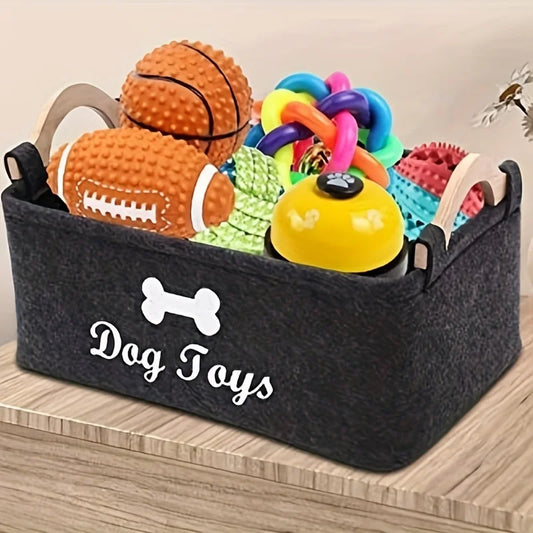 "🧸🐾 Felt Pet Toy Box – Stylish Storage for Toys, Blankets & More! 🐶🧺✨"