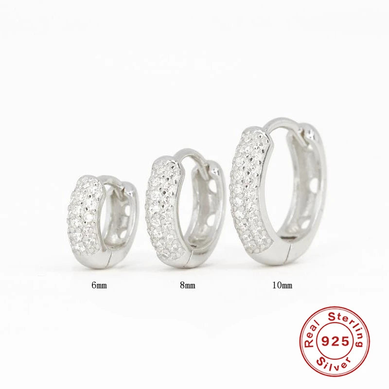 ✨ CANNER 925 Silver Hoop Earrings – Timeless Elegance with White Zircon! 💎