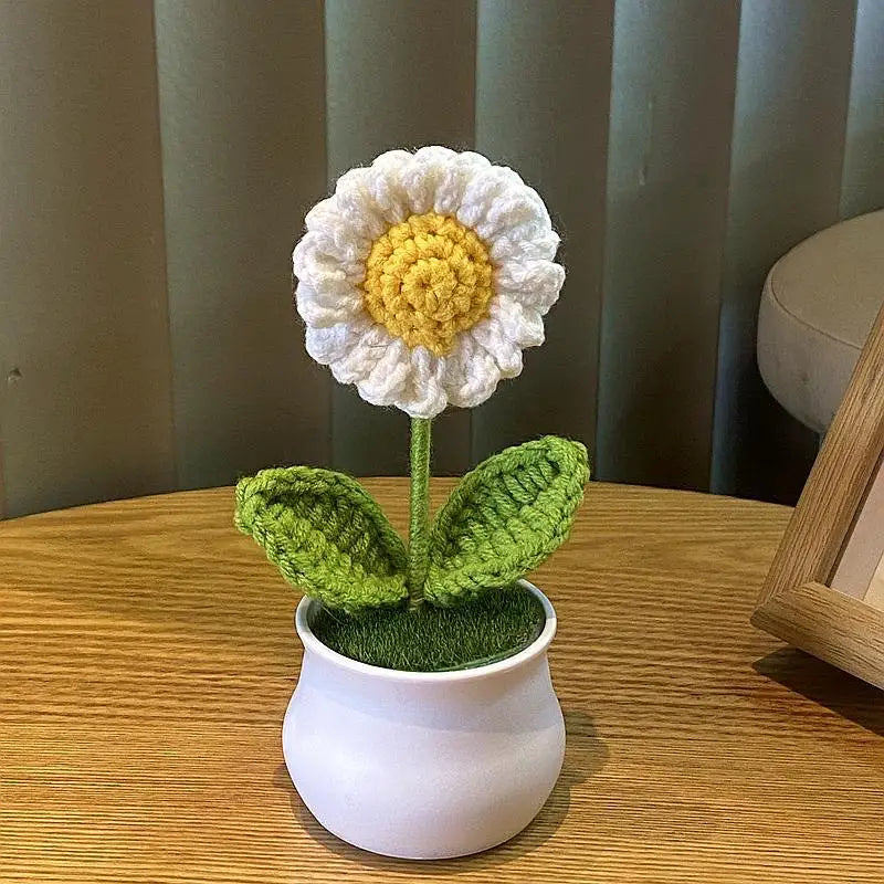 🌹 DIY Handwoven Mini Potted Rose – Bloom Forever in Wool!