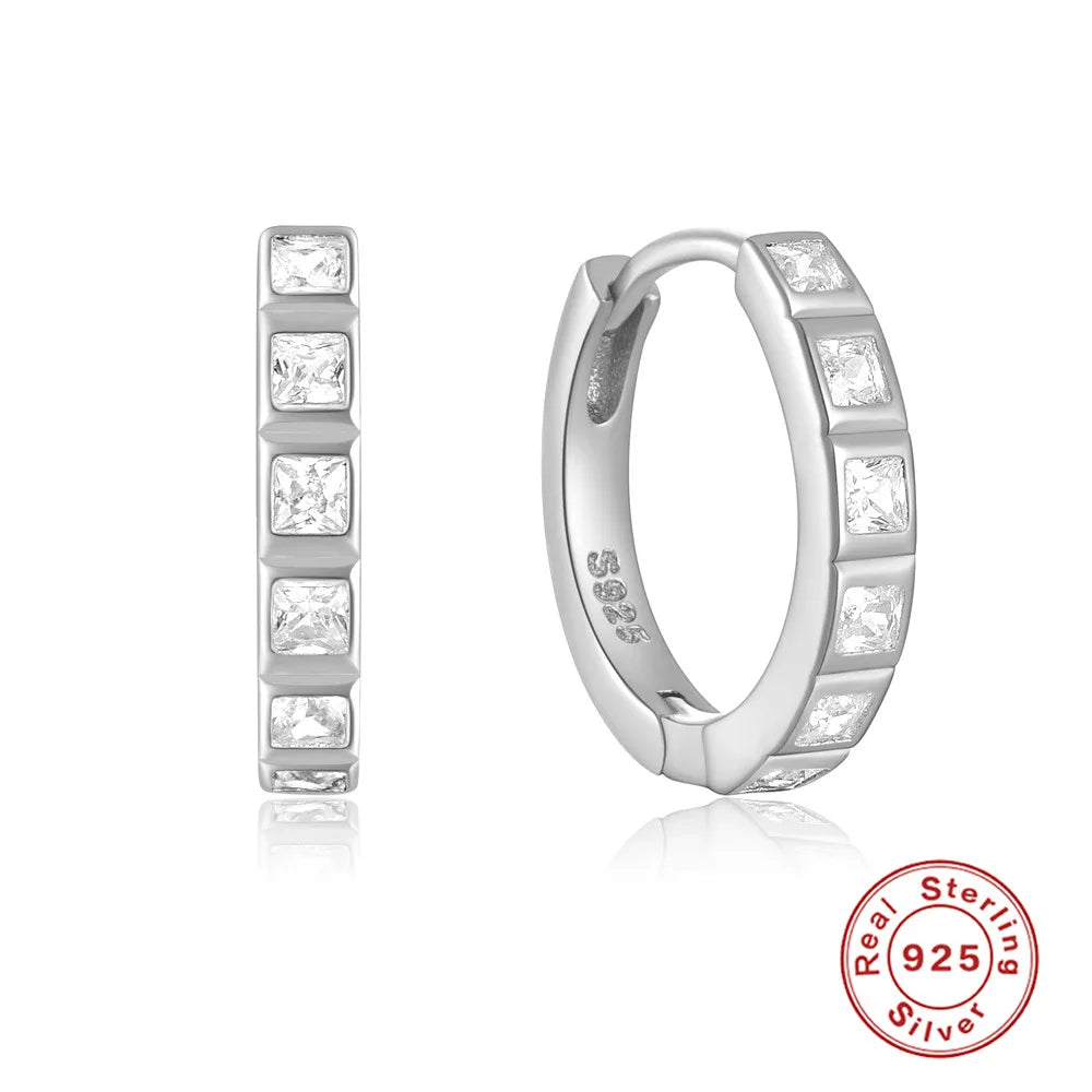 ✨ CANNER 925 Silver Hoop Earrings – Timeless Elegance with White Zircon! 💎