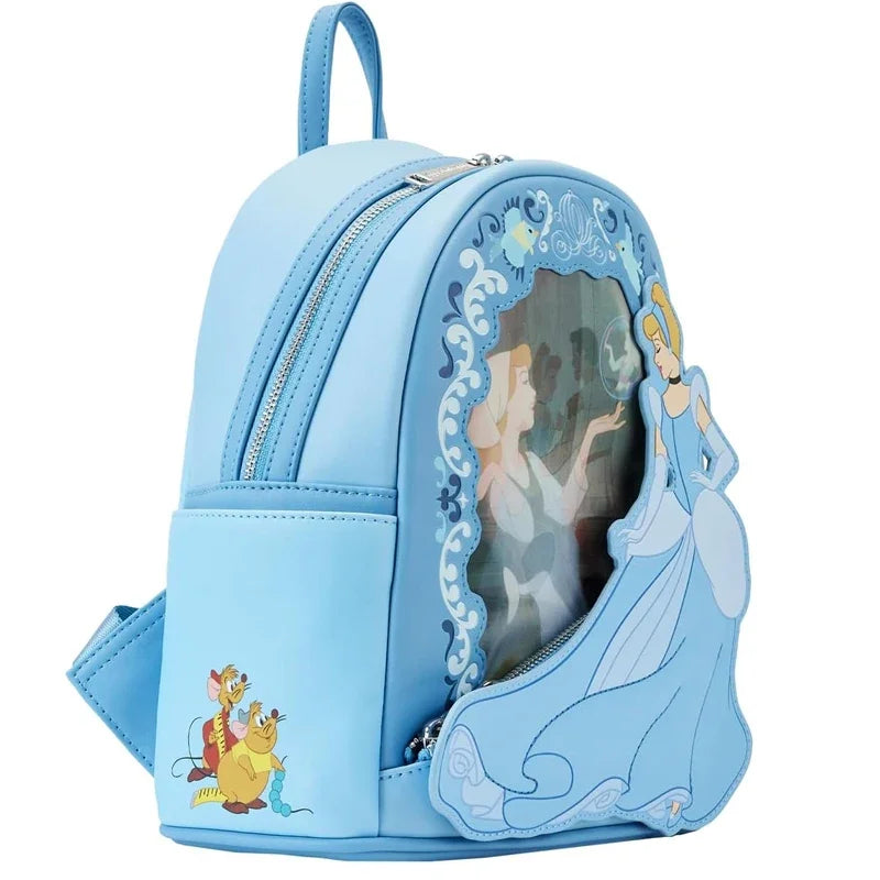 🎒👑 Small Backpack with Lenticular Design – Cinderella Princess Style ✨💙