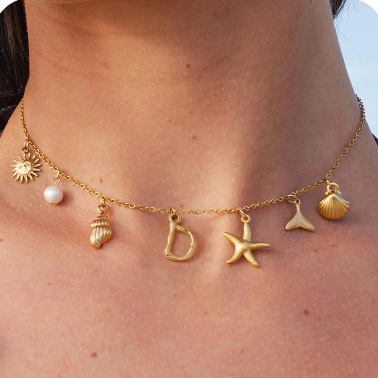 🐚✨ 18K Gold Starfish Necklace – Waterproof Beach Charm 🌊💛
