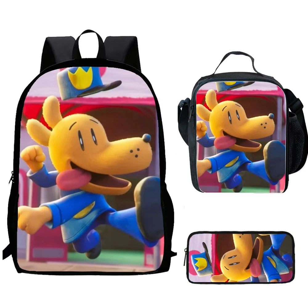 🎒🐶 Dogman School Bag Set – 3 Complete Pieces for Kids! 🎒✏️🍱