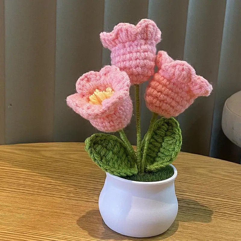 🌹 DIY Handwoven Mini Potted Rose – Bloom Forever in Wool!