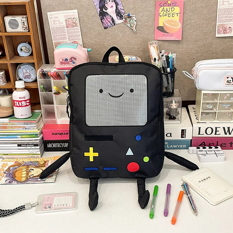 🎒💚 Cute BMO Cartoon Backpack – Your Fun School Companion!