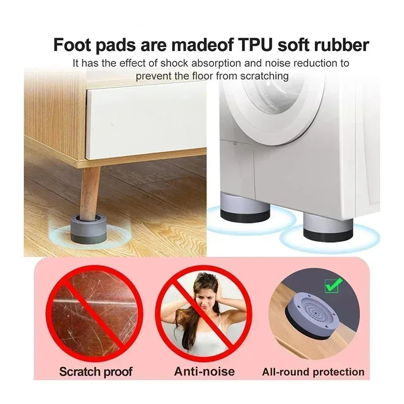 🔇 Anti-Vibration Pads (4-Pack) – Silence Noisy Appliances for Good!