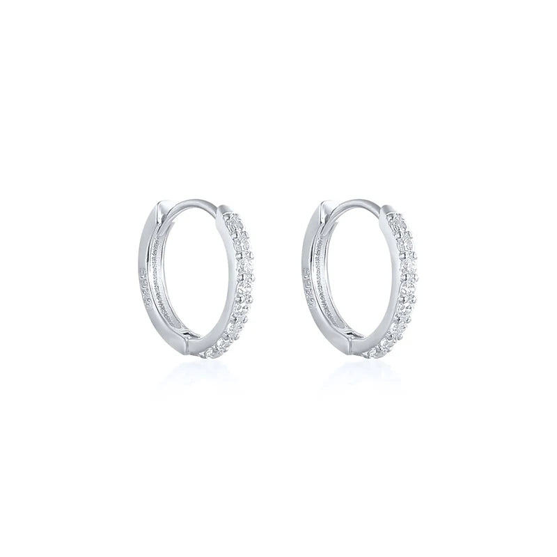 ✨ CANNER 925 Silver Hoop Earrings – Timeless Elegance with White Zircon! 💎