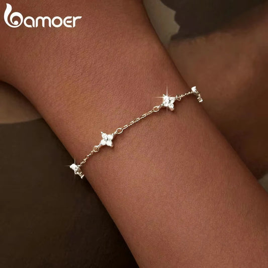 Sterling Silver Flower Bracelet – Elegance in Bloom!