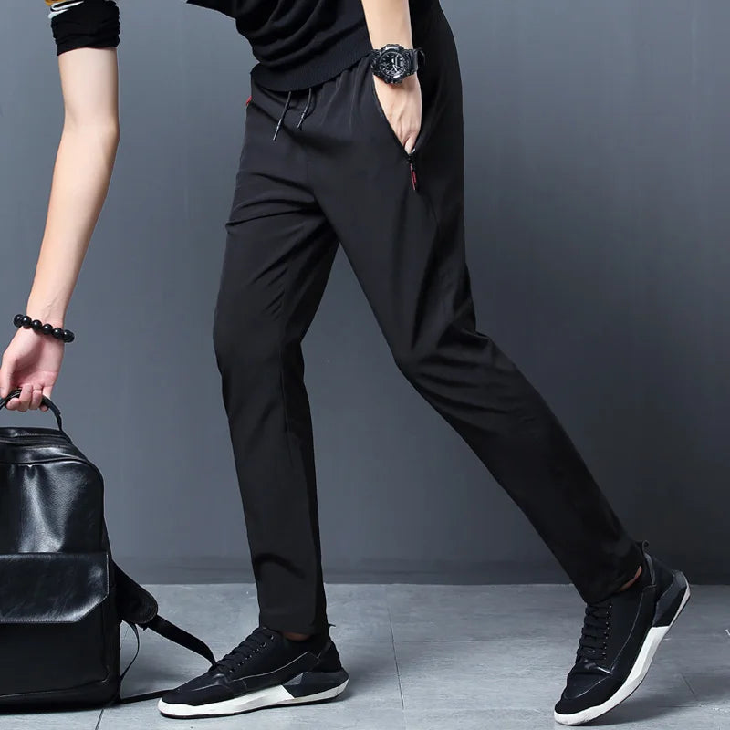 ❄️ Men's Korean Style Ice Silk Pants – Ultra Breathable & Quick-Dry